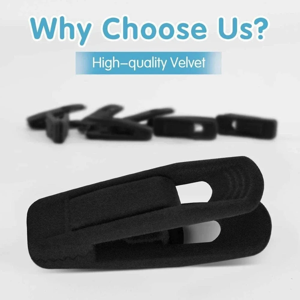 TOFIIGREM Black Velvet Hanger Clips 80 Pack Non-Slip Strong Flocking Skirt Clips